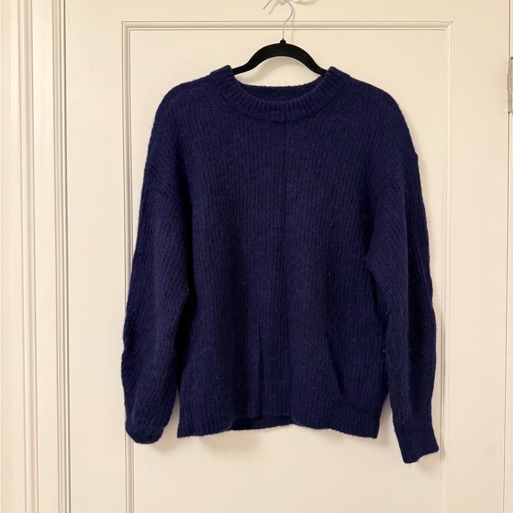 Everlane Alpaca Navy Crewneck Sweater